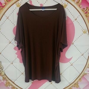 Old Navy Brown Oversized Flutter Sleeve Tee